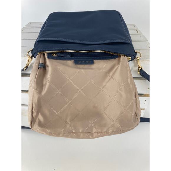 MICHAEL KORS, NAVY BLUE NYLON MEDIUM CROSSBODY BAG (ASIS) - Picture 12 of 15